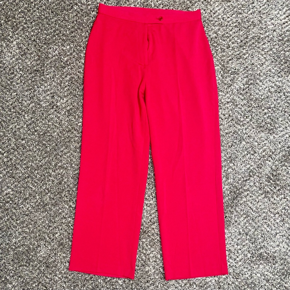 Kim Rogers Red Petite Straight Leg Dress Pants Size 8P
